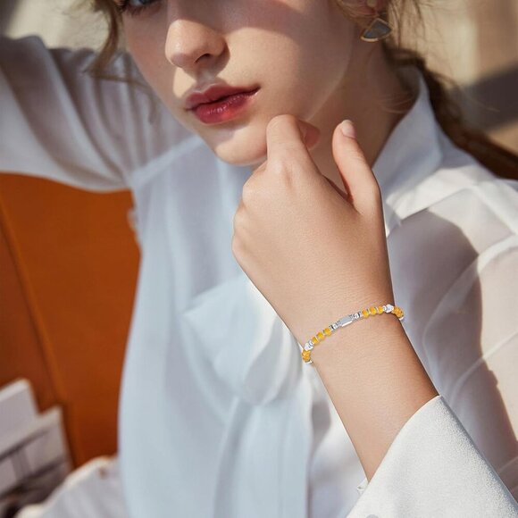 Orange Boho Beaded Bracelets for Women Trendy Jewelry Gifts for Lover, Mom - Picture 2 of 7